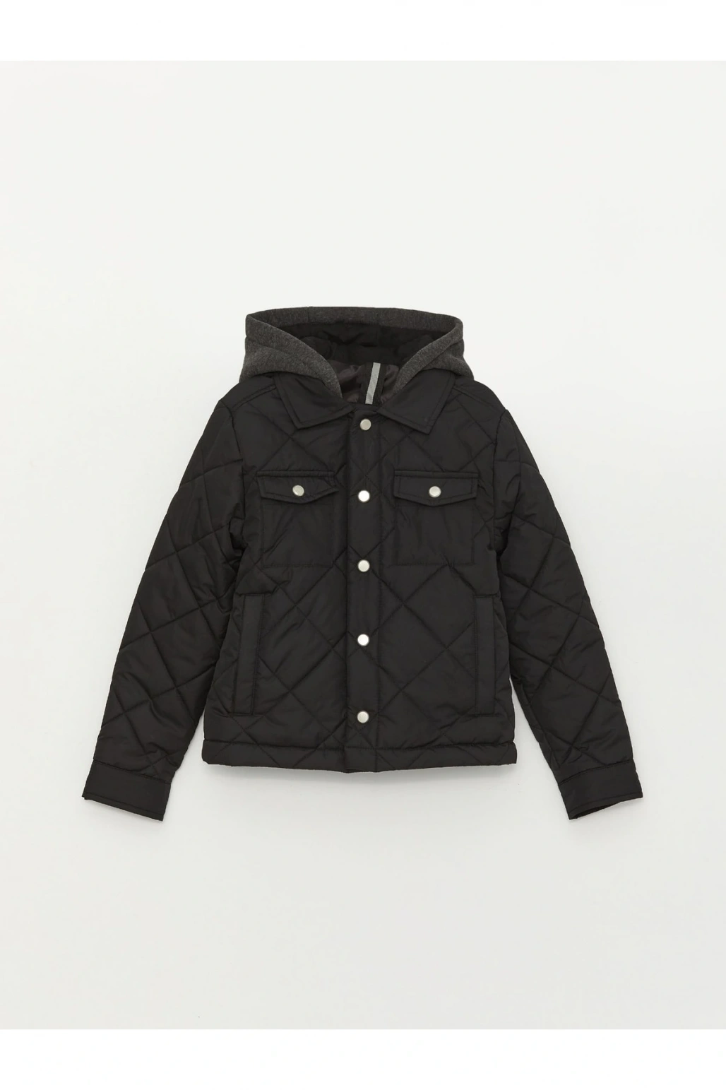 Kapüşonlu Kapitone Desenli Erkek Çocuk Mont