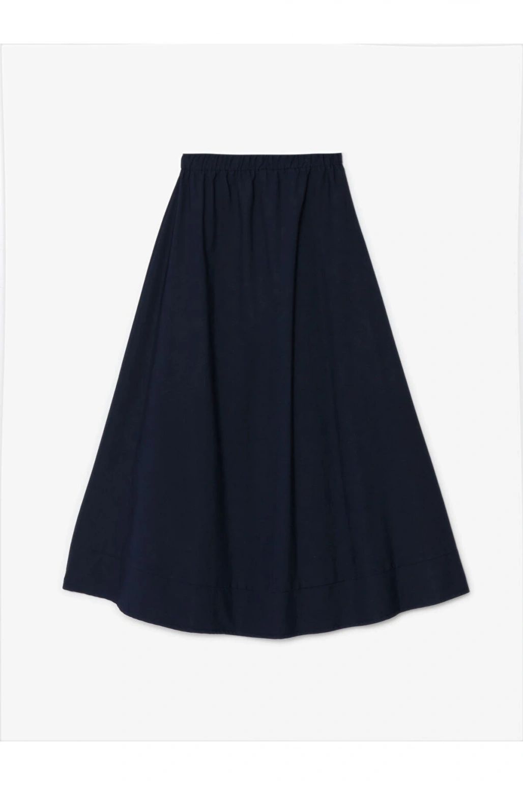 Lw - Beli Lastikli Düz Poplin Kadın Etek