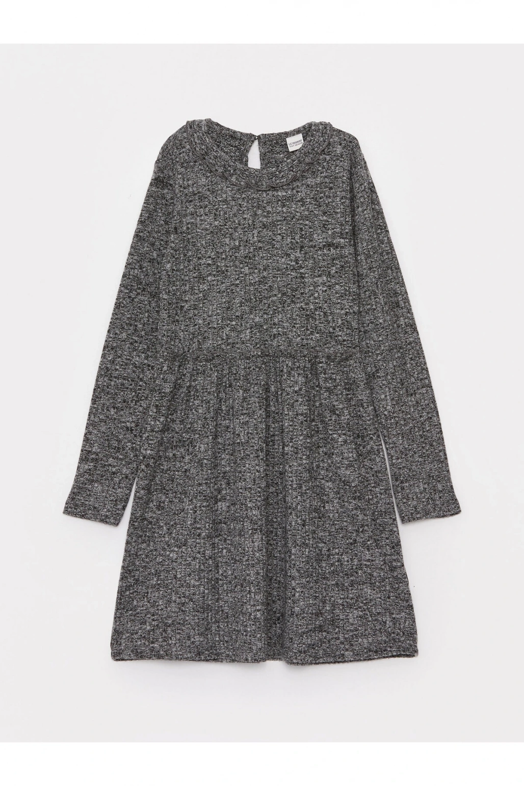 Kids Bisiklet Yaka Uzun Kollu Kız Çocuk Elbise