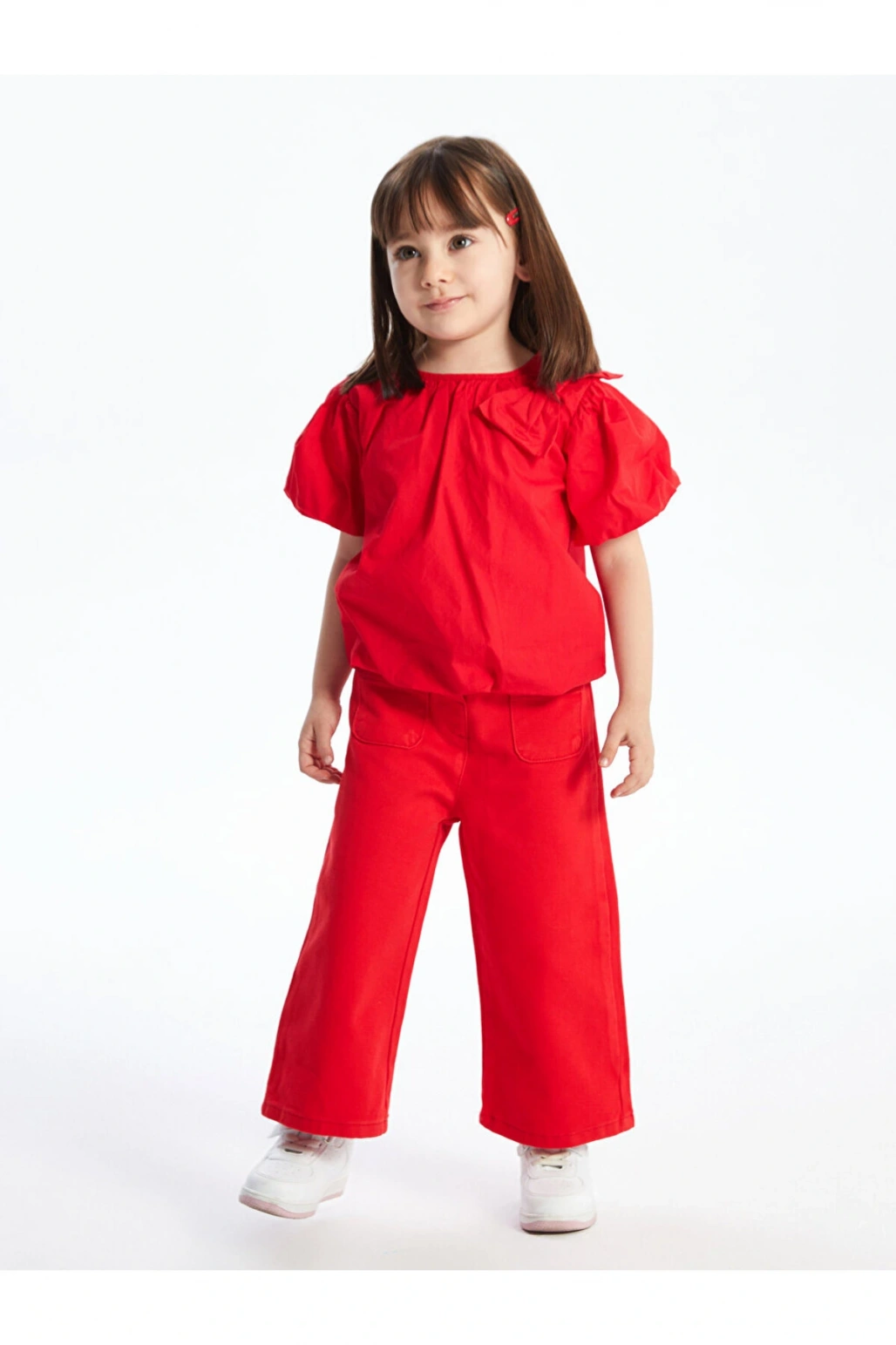 Basic Geniş Paça Gabardin Kız Bebek Pantolon