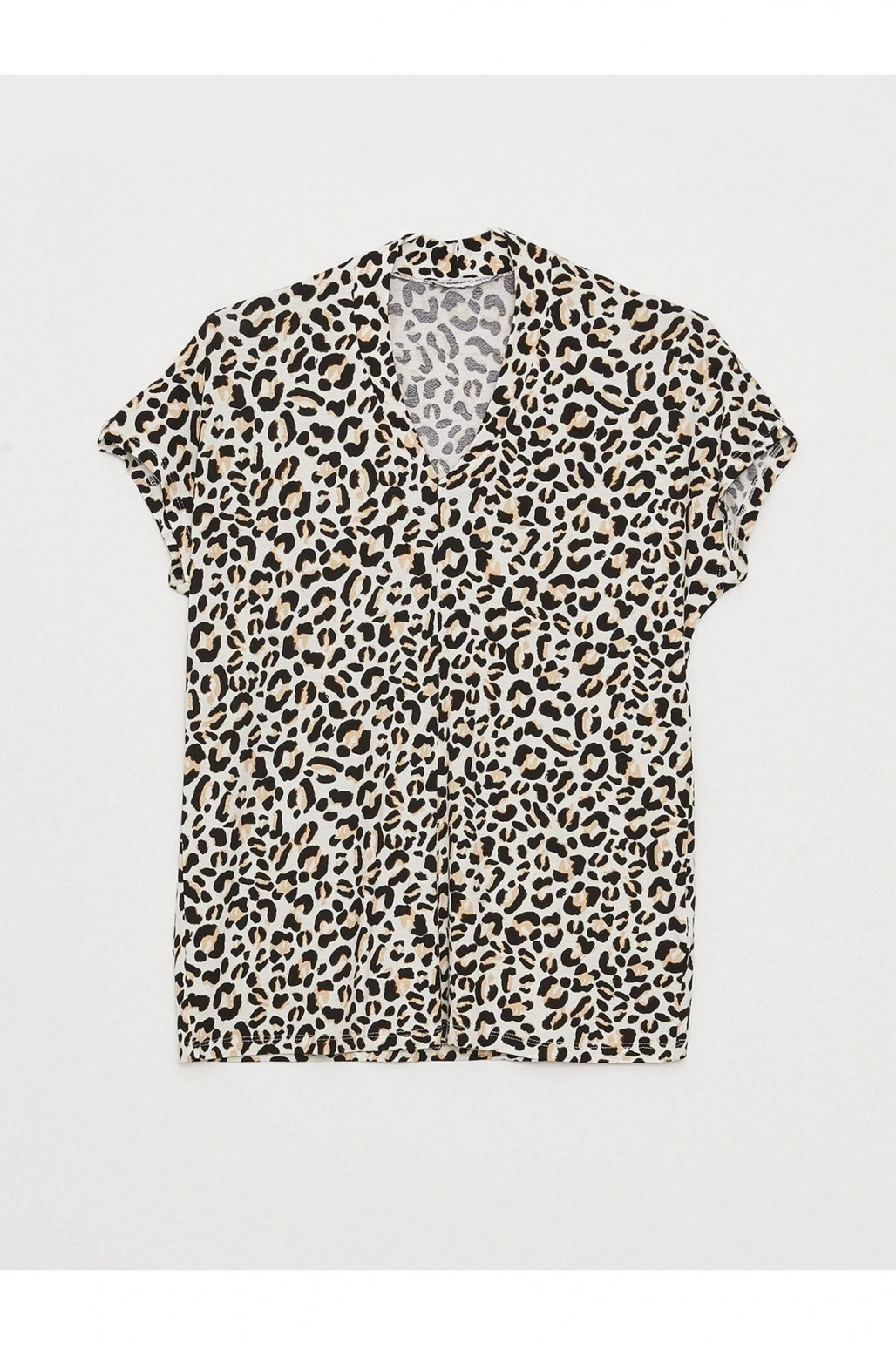 LCWAIKIKI Classic Karışık V Yaka Desenli Kısa Kollu Kadın Bluz