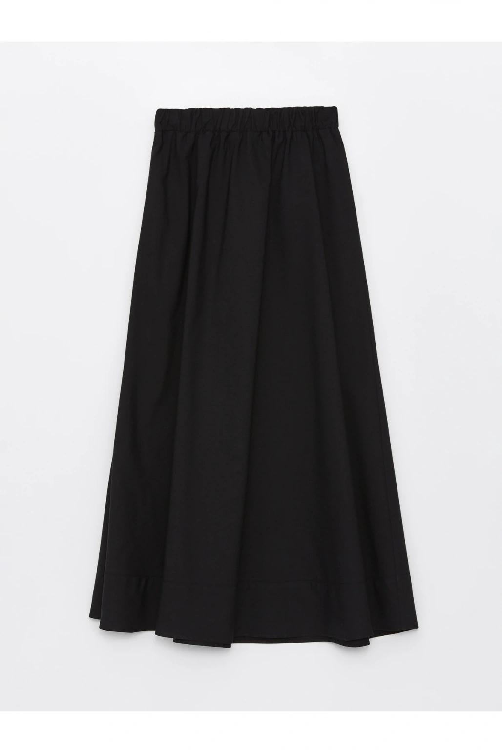 Kadın Beli Lastikli Düz Etek