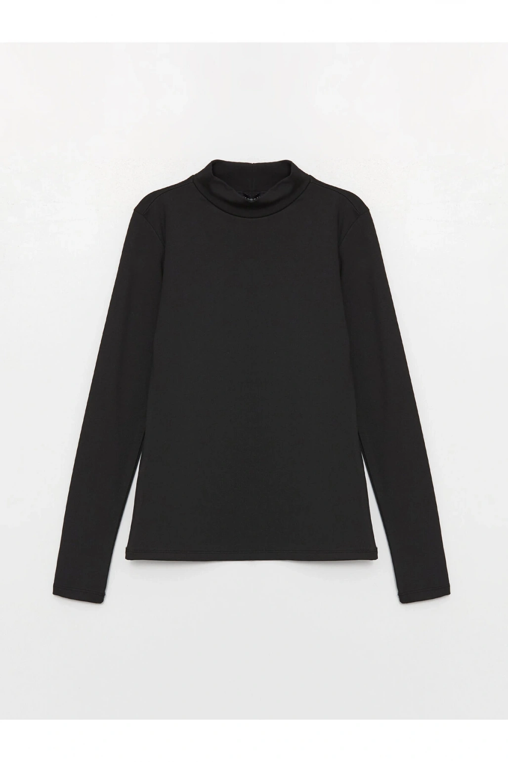 Bisiklet Yaka Düz Uzun Kollu Kadın Tişört