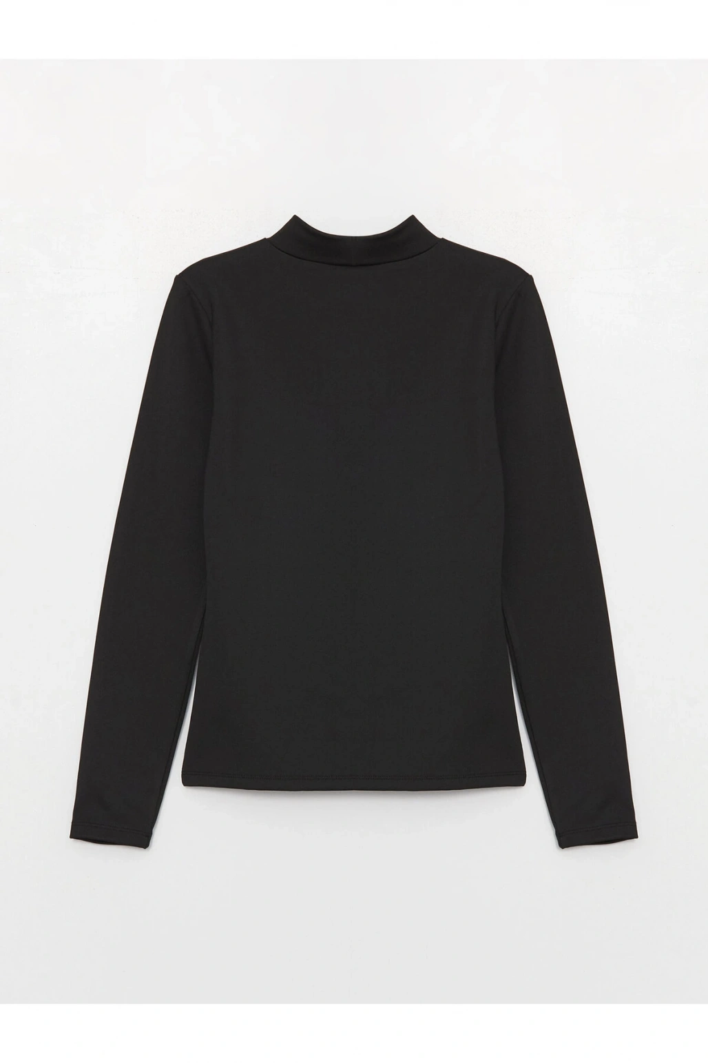 Bisiklet Yaka Düz Uzun Kollu Kadın Tişört