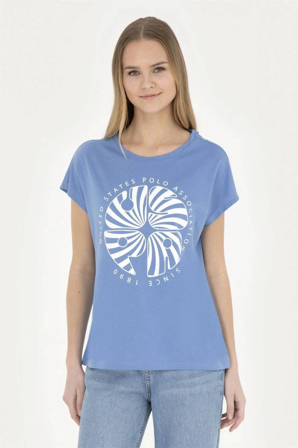 1832036 GOST US Polo Assn Kadın T-shirt KOYU MAVİ