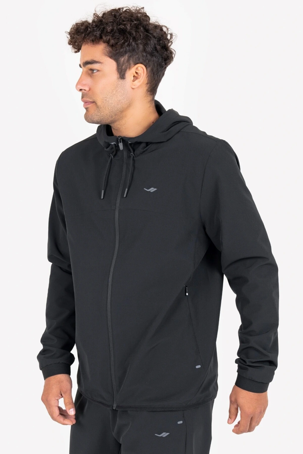 Siyah Erkek Fermuarlı Kapüşonlu Sweatshirt 23n-1148