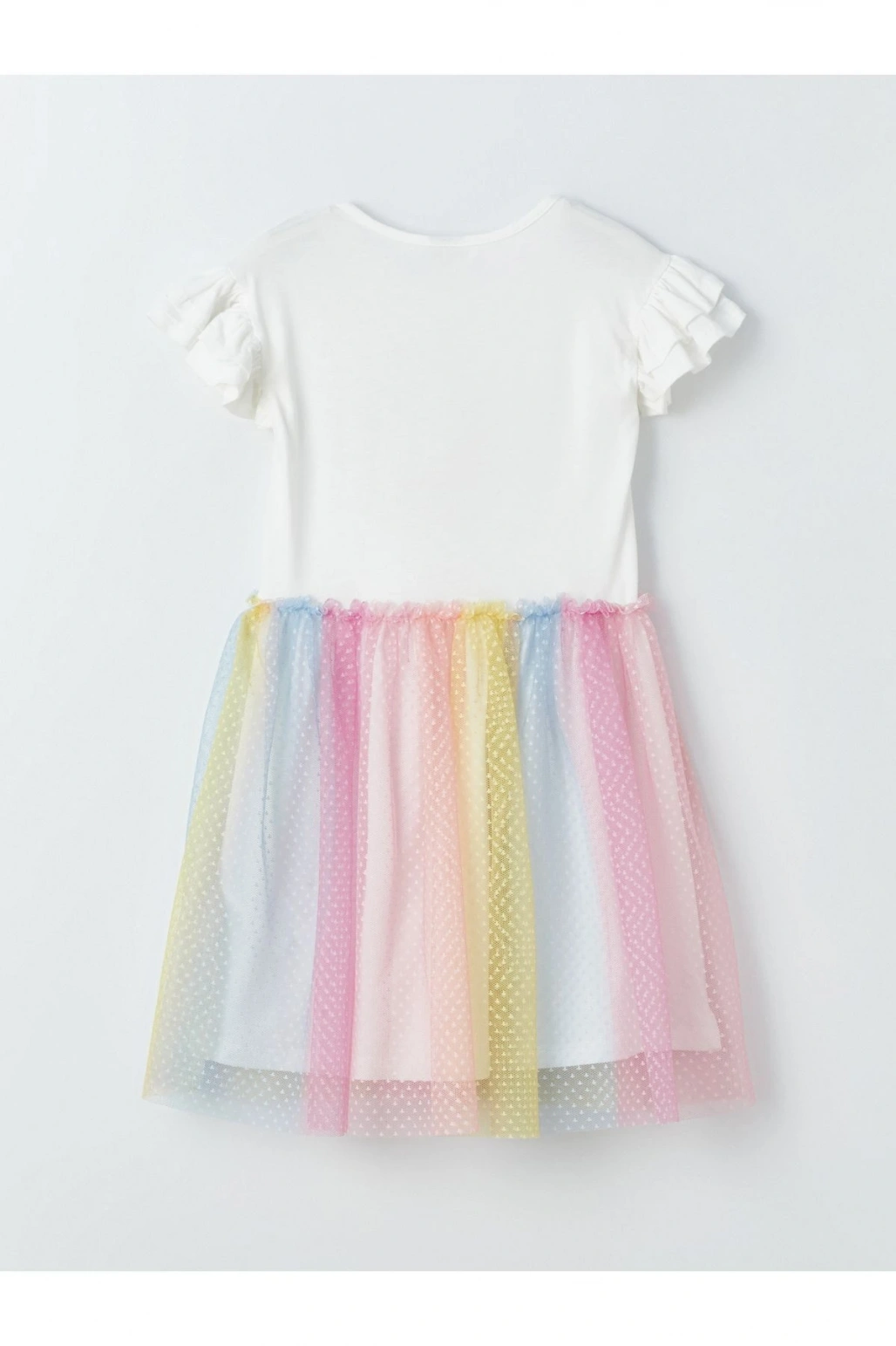 Bisiklet Yaka Baskılı Kız Çocuk Elbise