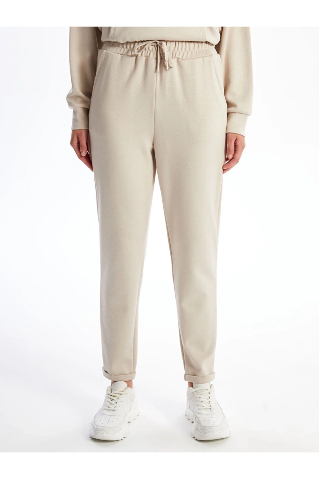 LCW Modest Koyu Gri Kadın Beli Lastikli Düz Eşofman Altı