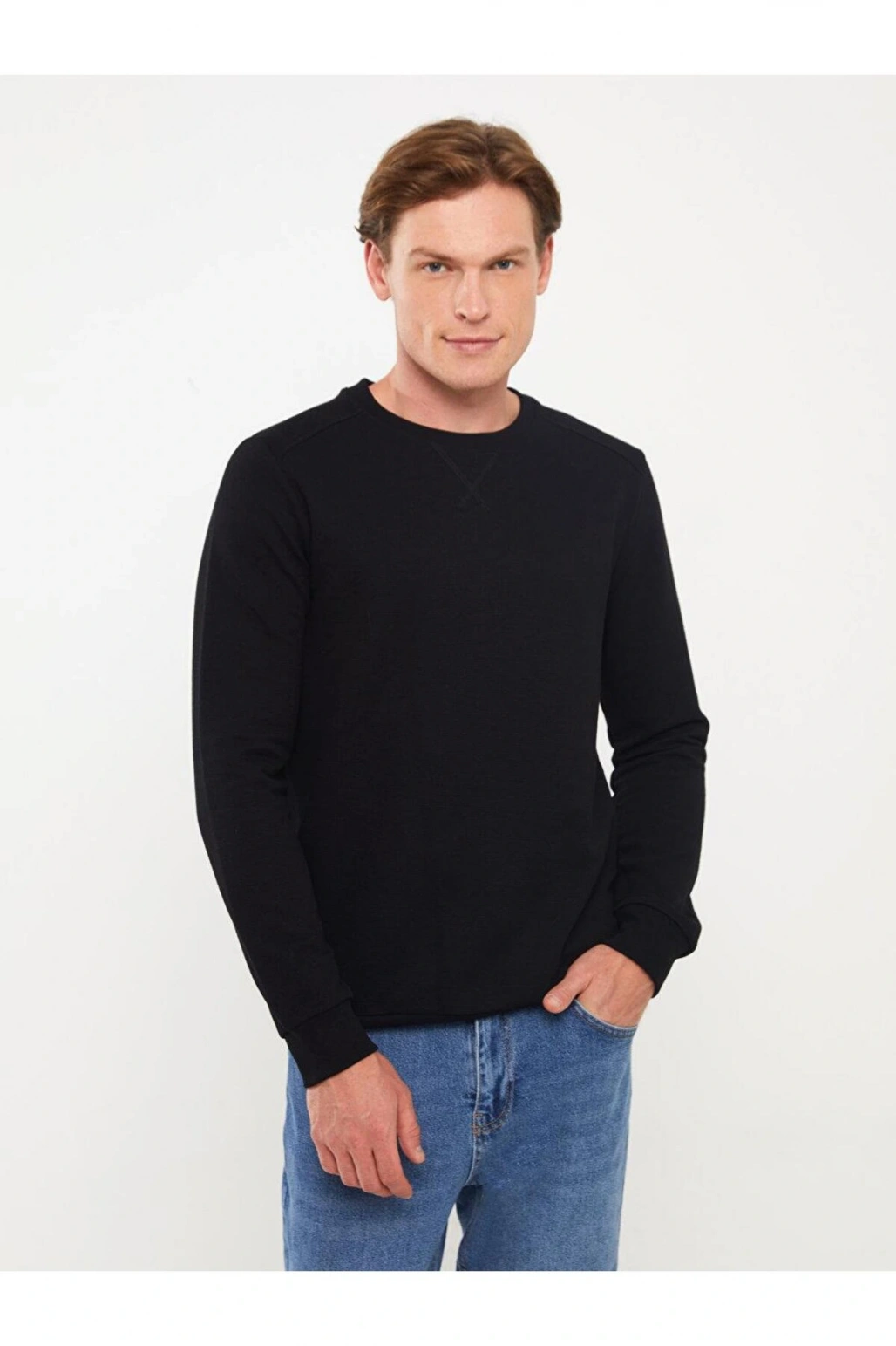 LCWAIKIKI Classic Bisiklet Yaka Uzun Kollu Erkek Sweatshirt