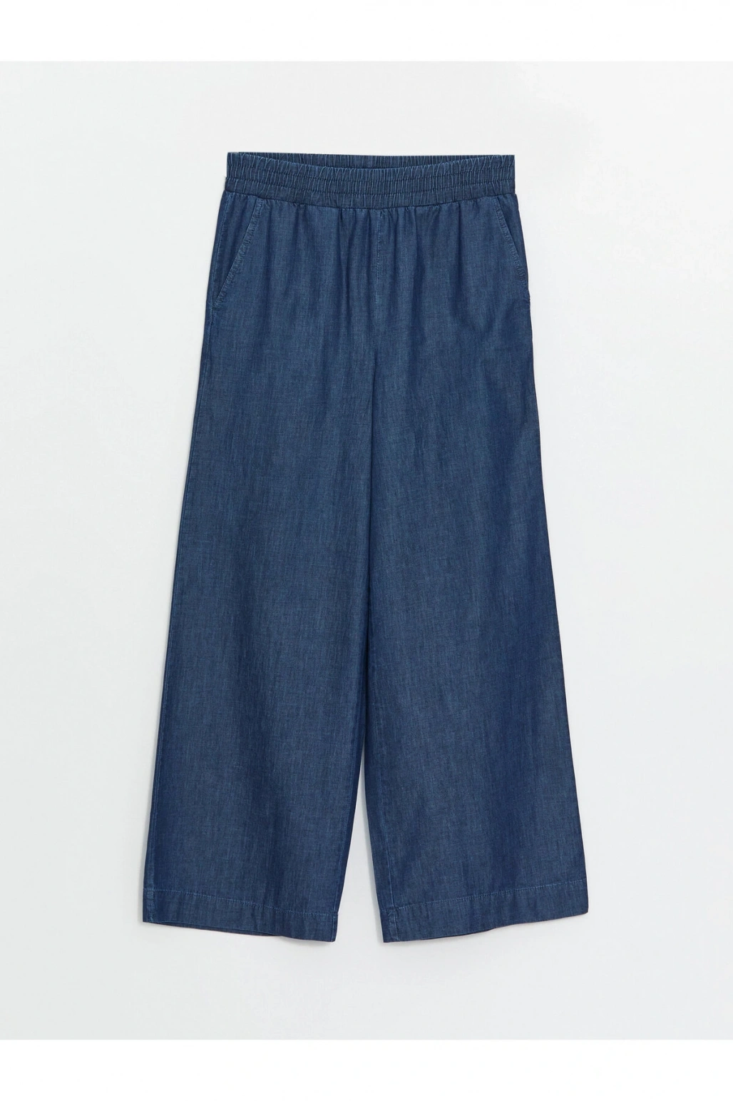 Beli Lastikli Wideleg Kadın Jean Pantolon