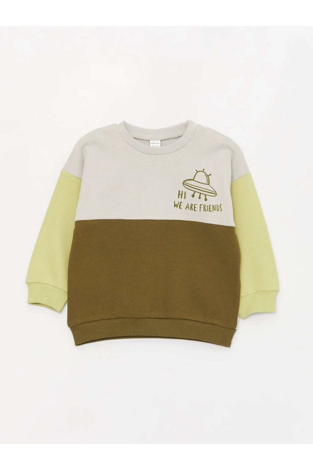 Bisiklet Yaka Uzun Baskılı Erkek Bebek Sweatshirt ve Pantolon 2li Takım