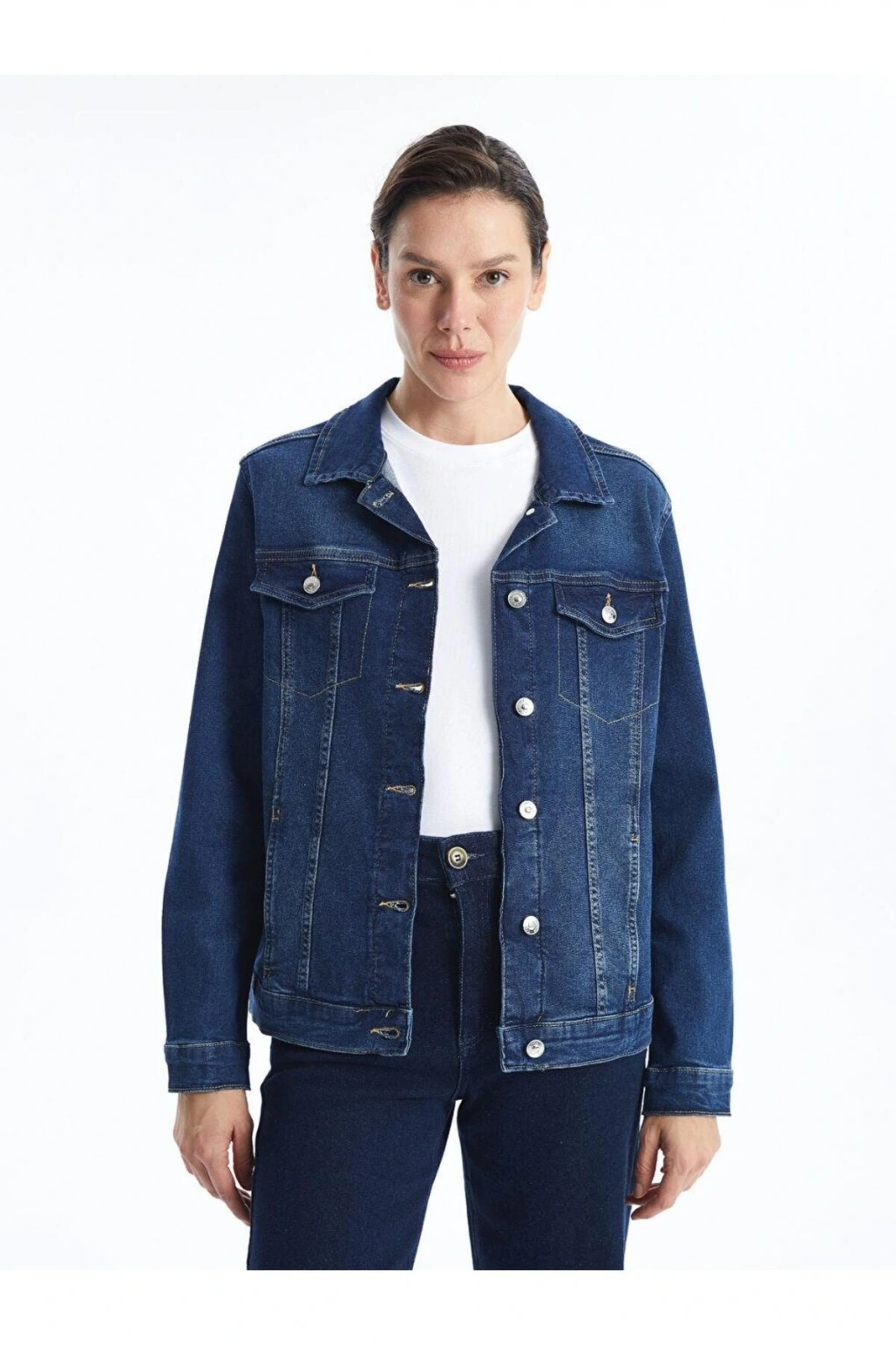 Gomlek Yaka Kadin Jean Ceket - W44872z8