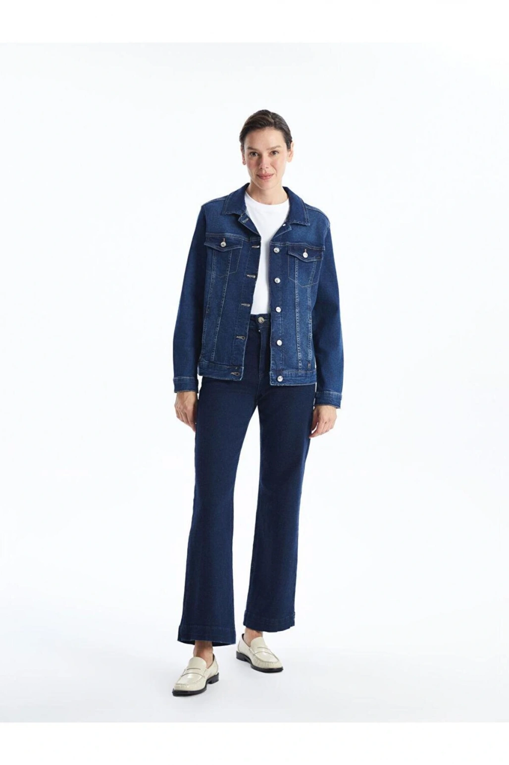 Gomlek Yaka Kadin Jean Ceket - W44872z8