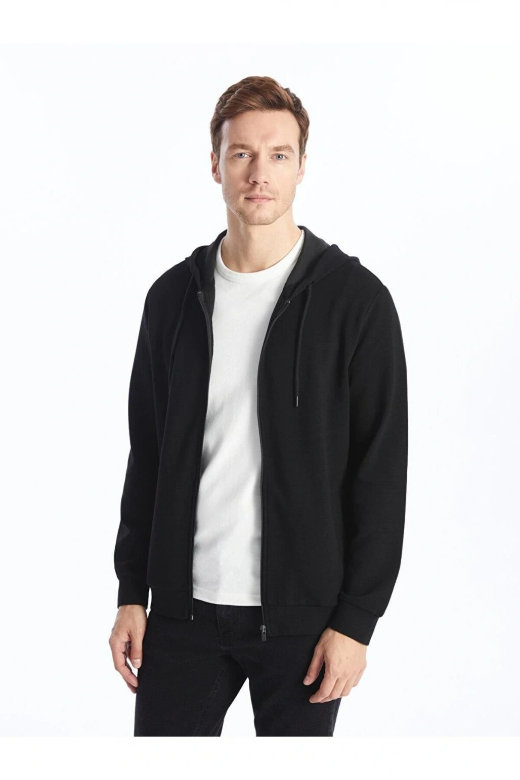 LCWAIKIKI Classic Kapüşonlu Uzun Kollu Erkek Spor Hırka