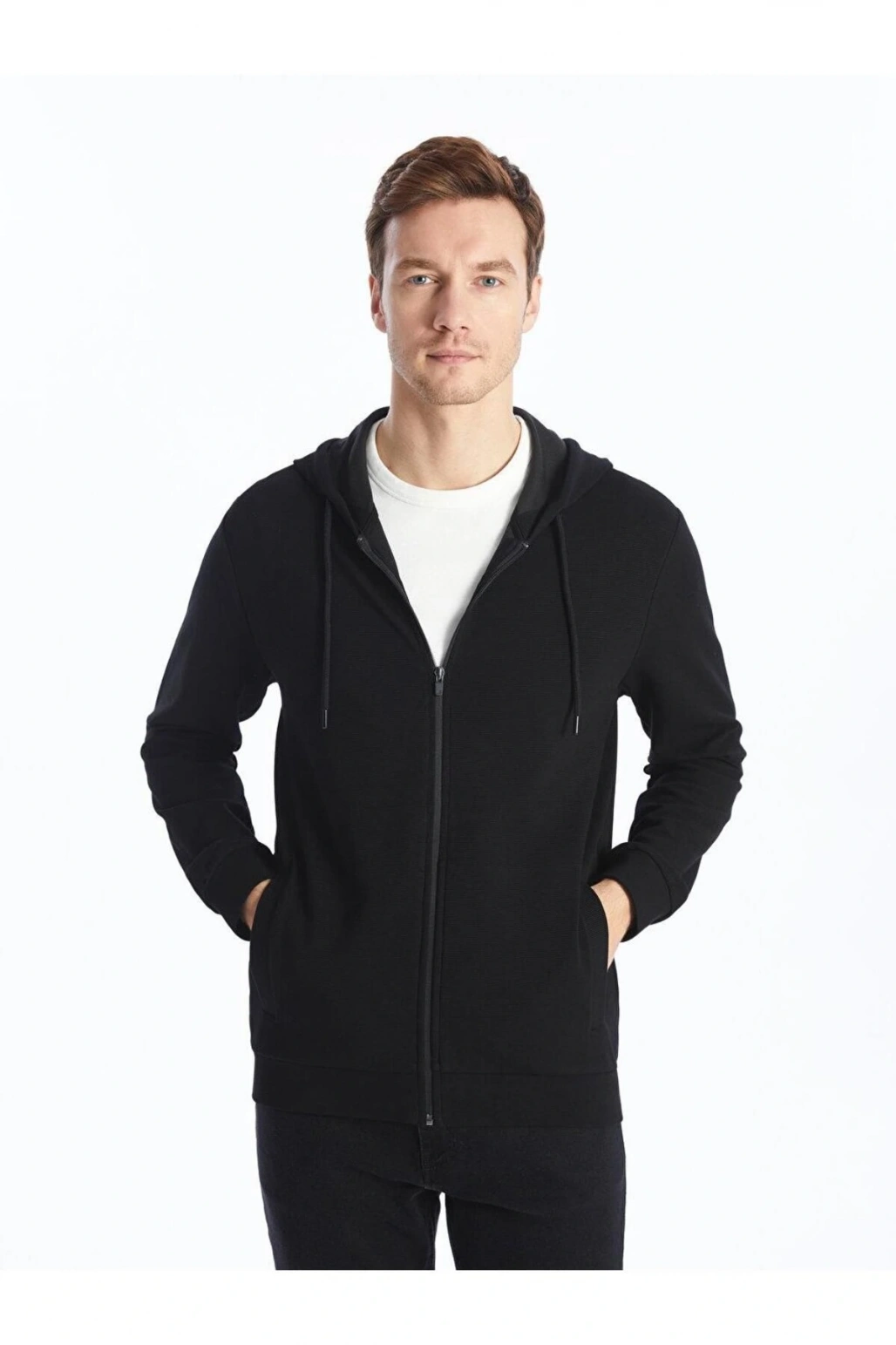 LCWAIKIKI Classic Kapüşonlu Uzun Kollu Erkek Spor Hırka