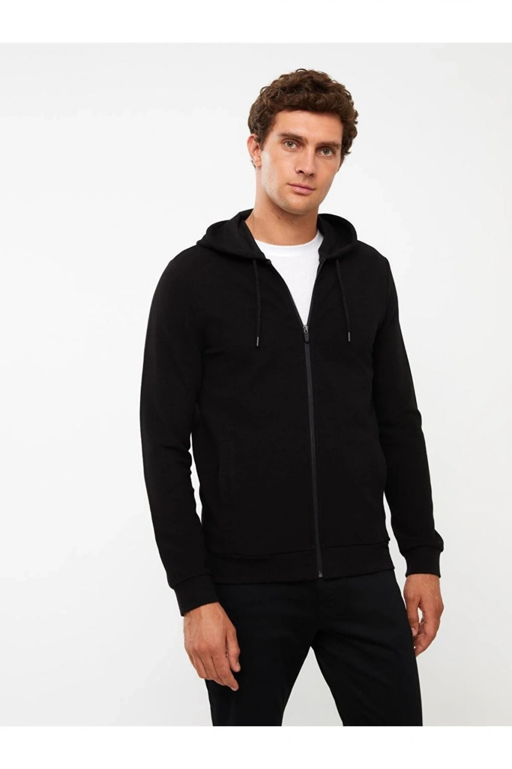 LCWAIKIKI Classic Kapüşonlu Uzun Kollu Erkek Spor Hırka