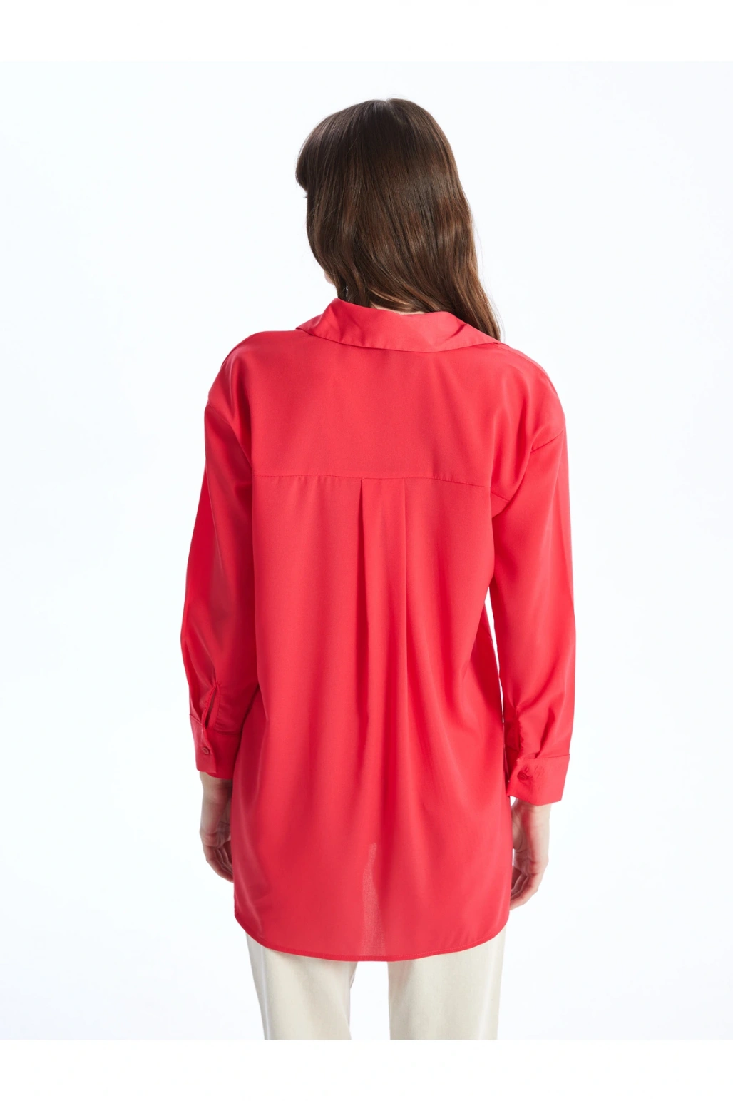 Düz Uzun Kollu Oversize Kadın Gömlek Tunik