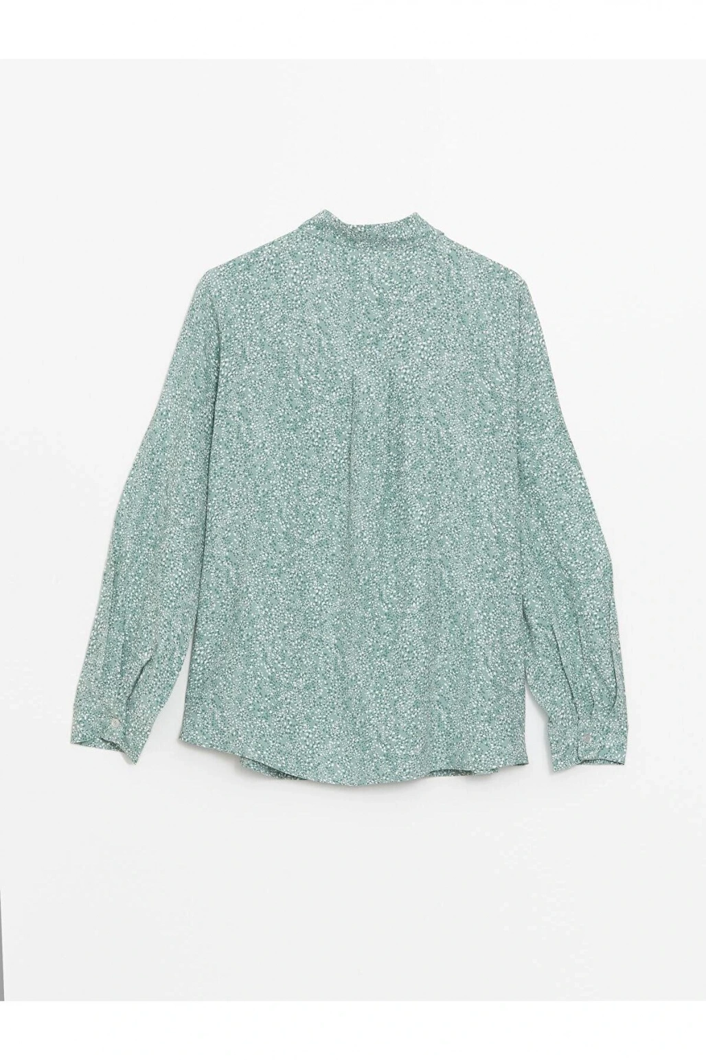 LCW Grace Nane Yeşili Baskılı Desenli Uzun Kollu Kadın Gömlek