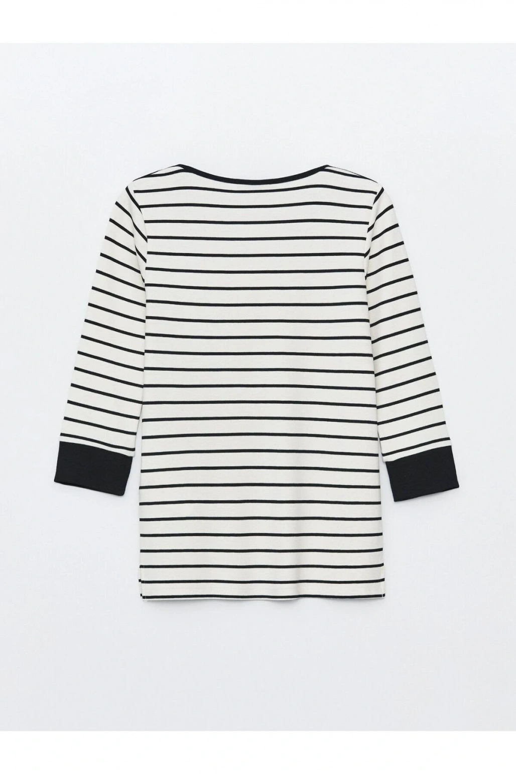 Bisiklet Yaka Çizgili Kadın Tişört