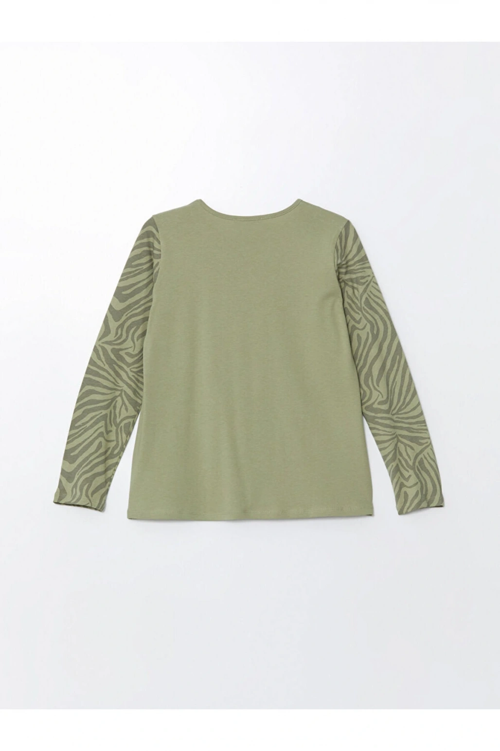 Bisiklet Yaka Desenli Kadın Tişört