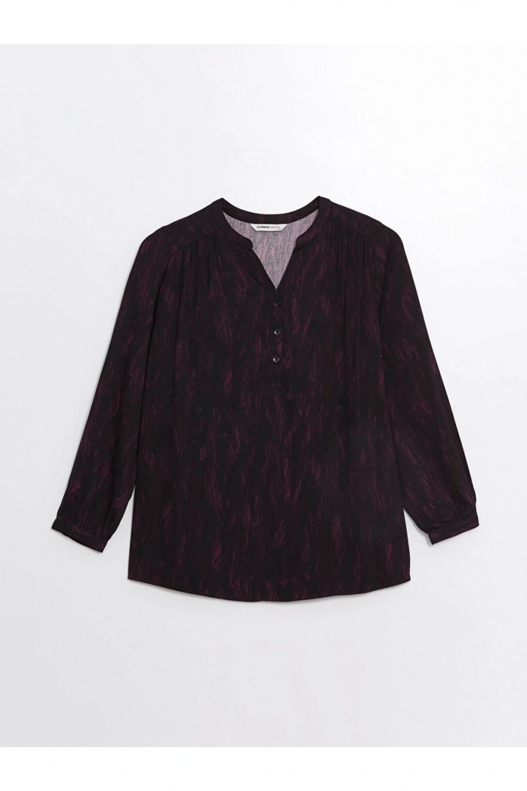 LCW Kaçık Yaka Desenli Uzun Kollu Kadın Bluz