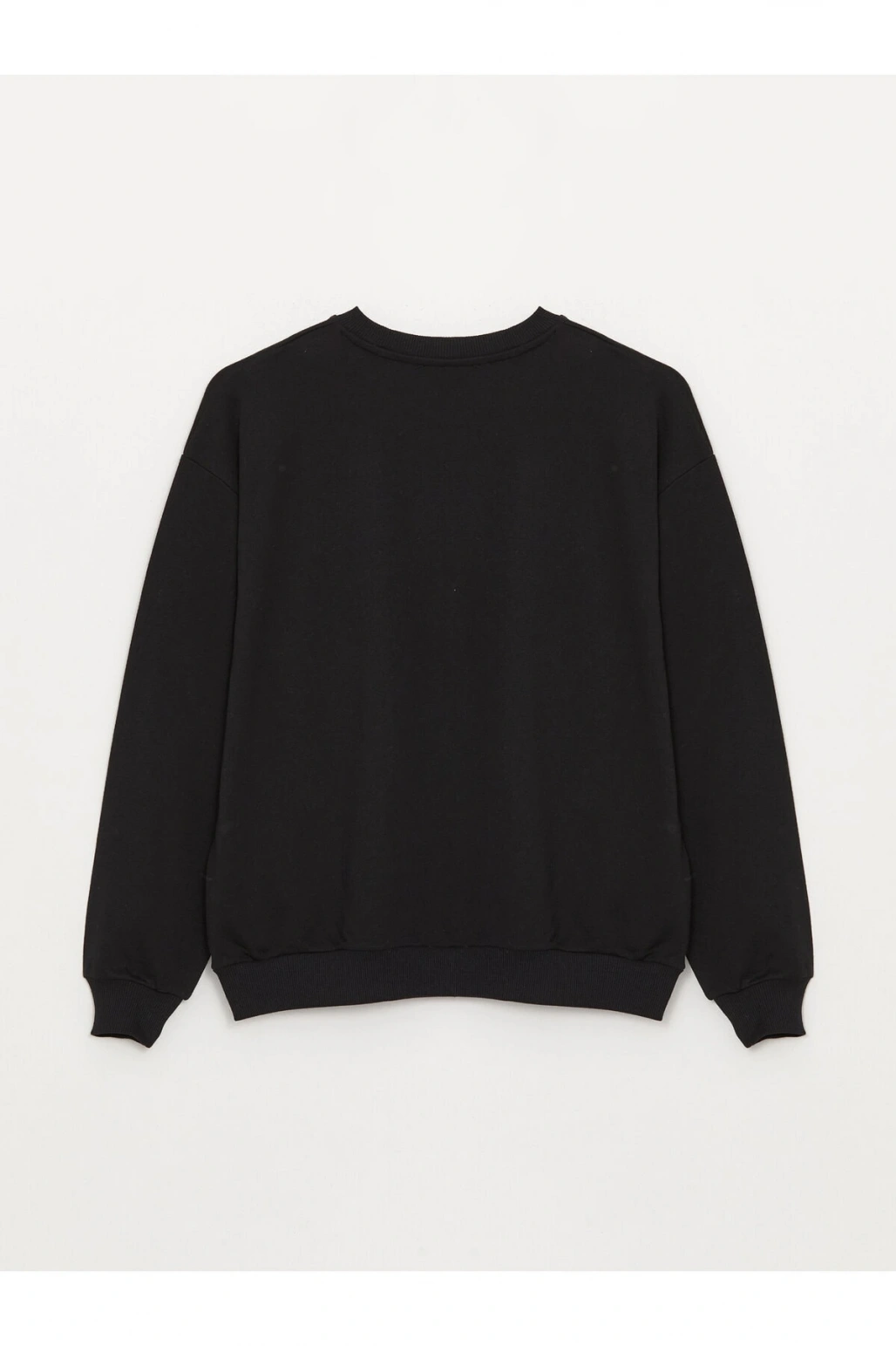 Bisiklet Yaka Baskılı Uzun Kollu Oversize Kadın Sweatshirt Tunik