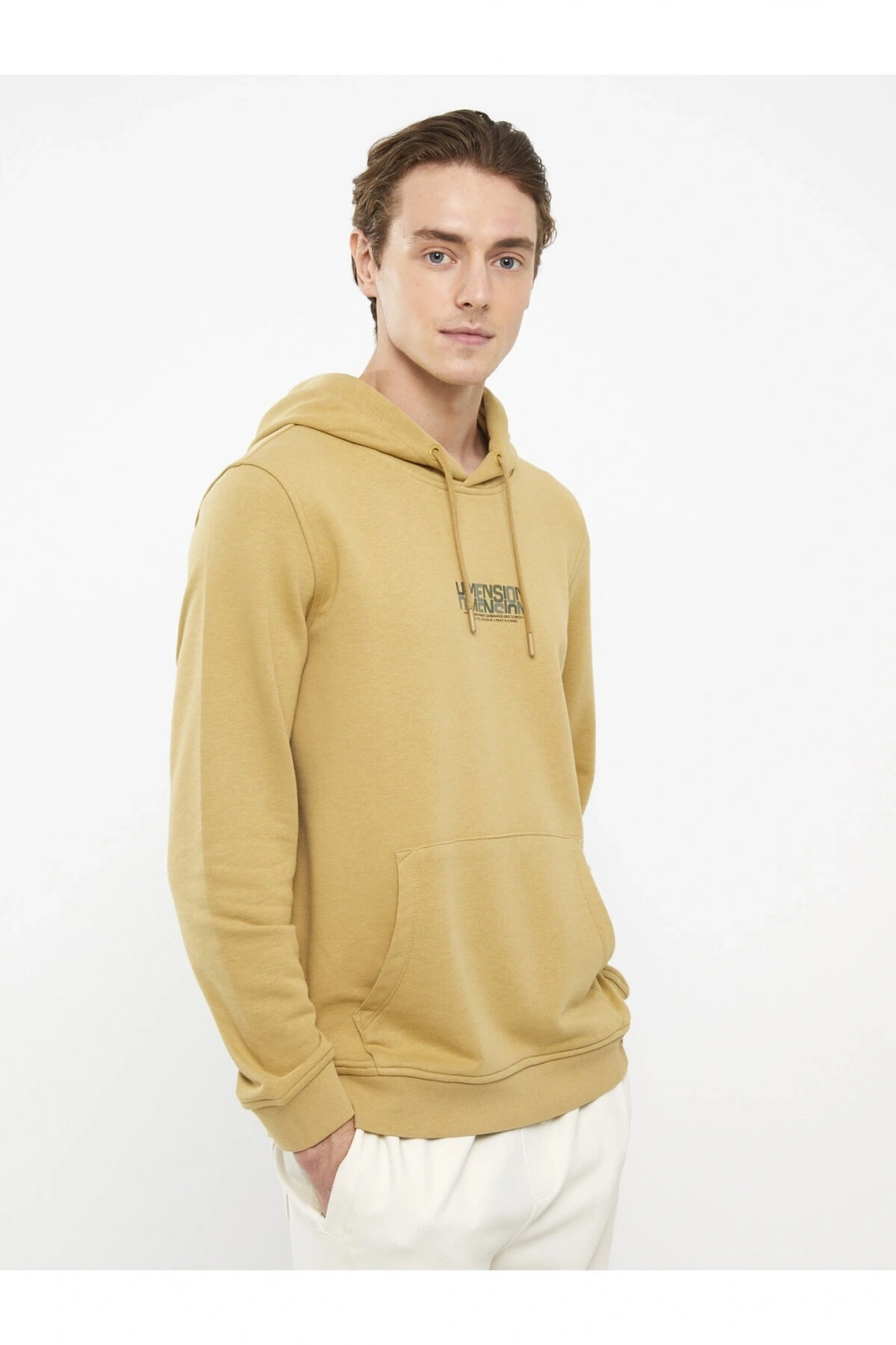 Kapüşonlu Uzun Kollu Baskılı Erkek Sweatshirt