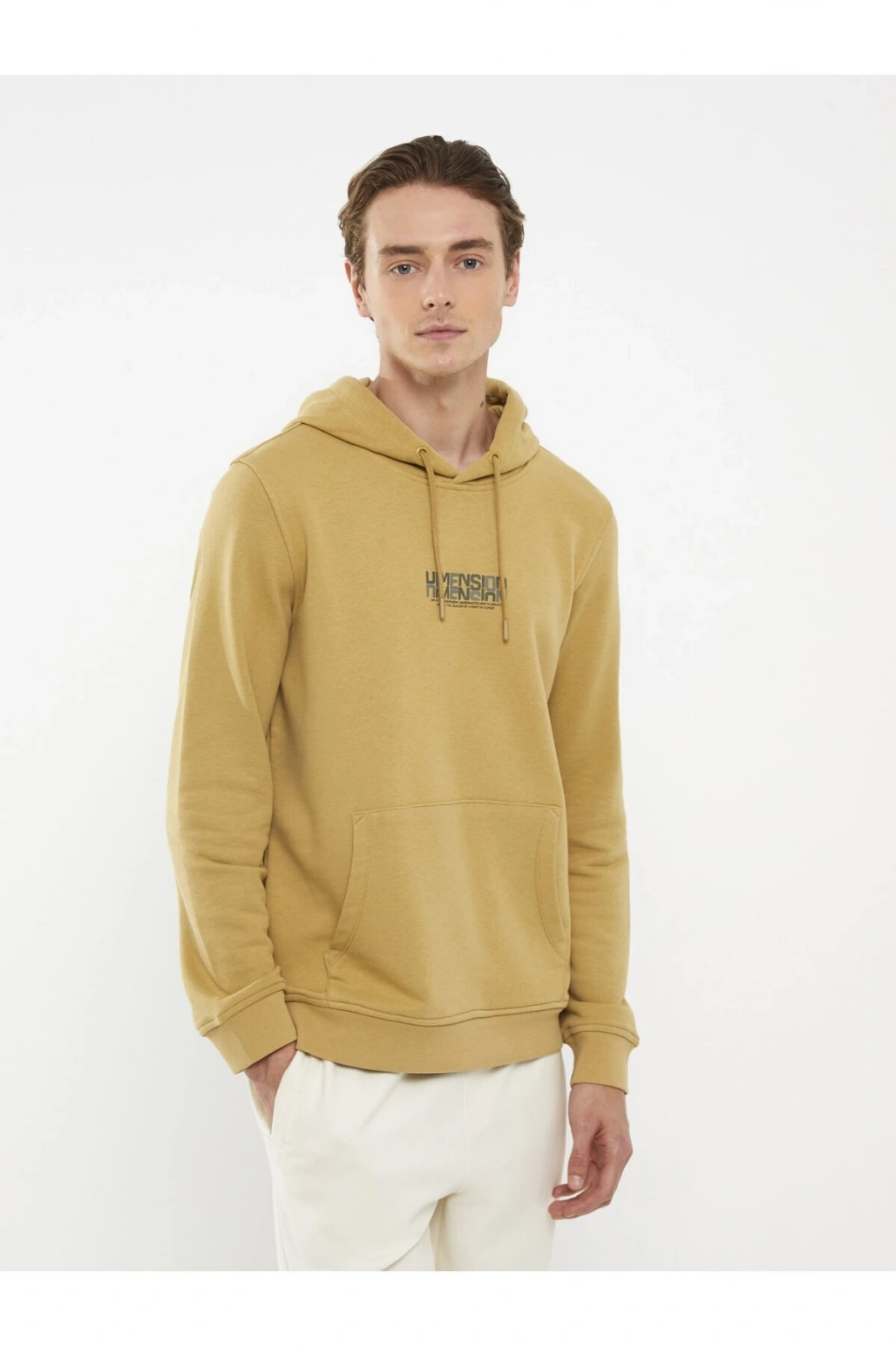 Kapüşonlu Uzun Kollu Baskılı Erkek Sweatshirt