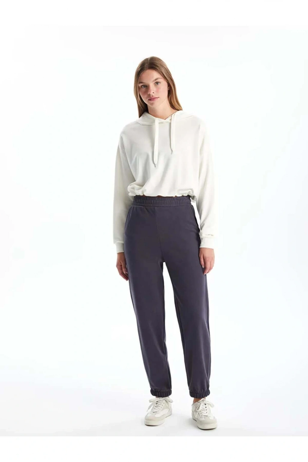 Kadın Beli Lastikli Düz Jogger Eşofman Altı