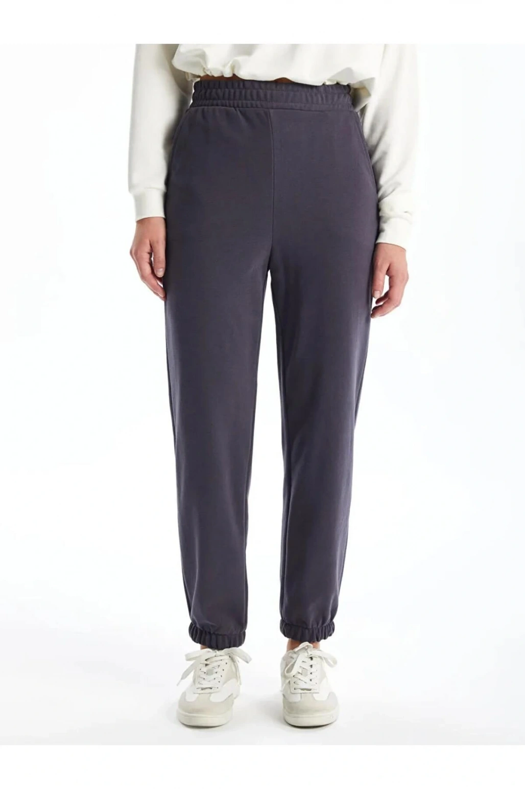 Kadın Beli Lastikli Düz Jogger Eşofman Altı