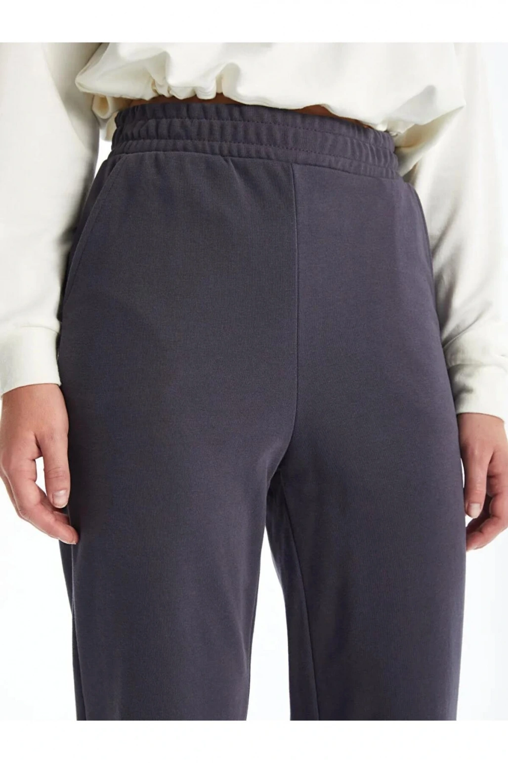 Kadın Beli Lastikli Düz Jogger Eşofman Altı