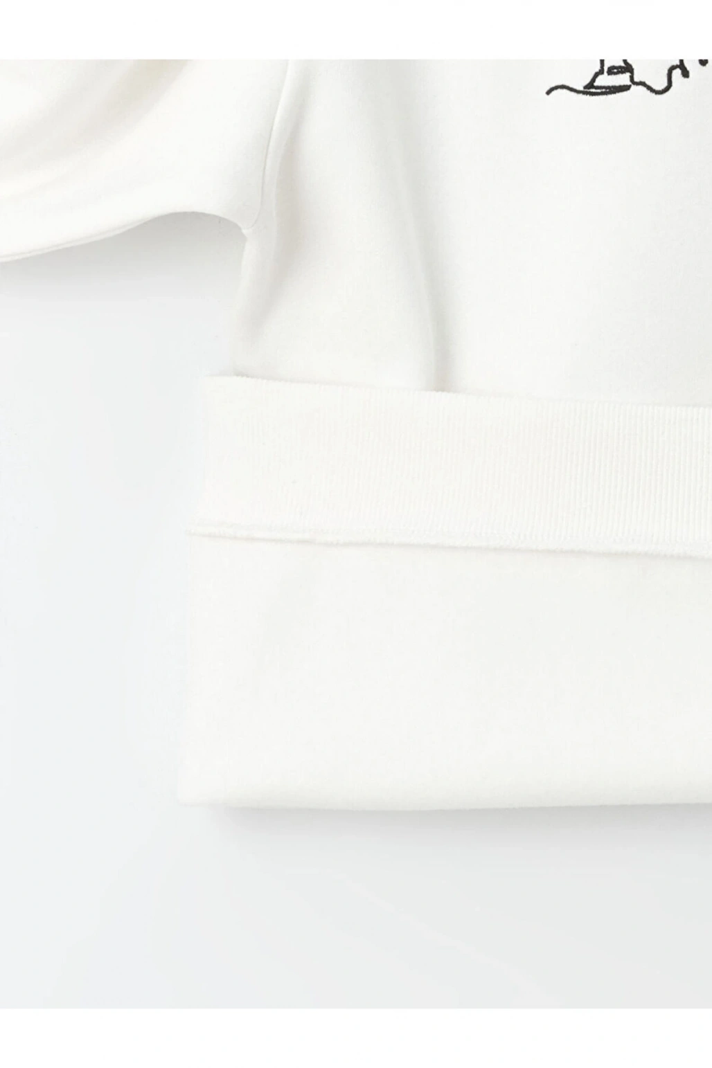 Bisiklet Yaka Nakışlı Uzun Kollu Kadın Sweatshirt