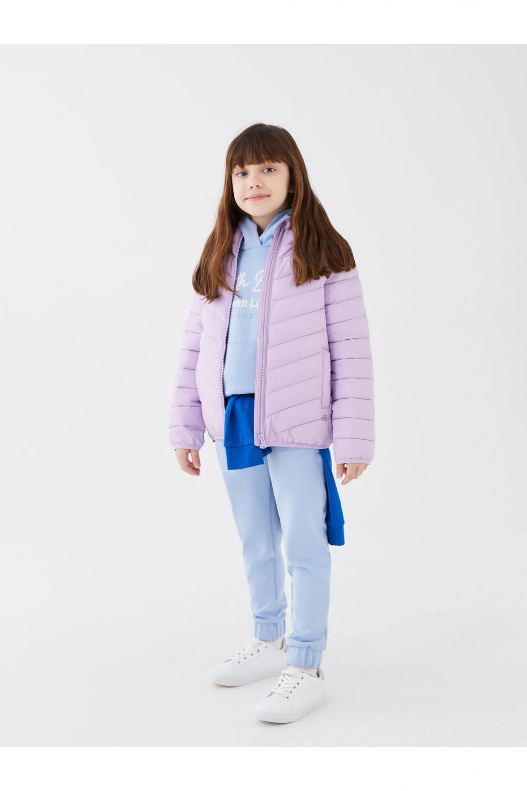 Kapüşonlu Basic Kız Çocuk Şişme Mont