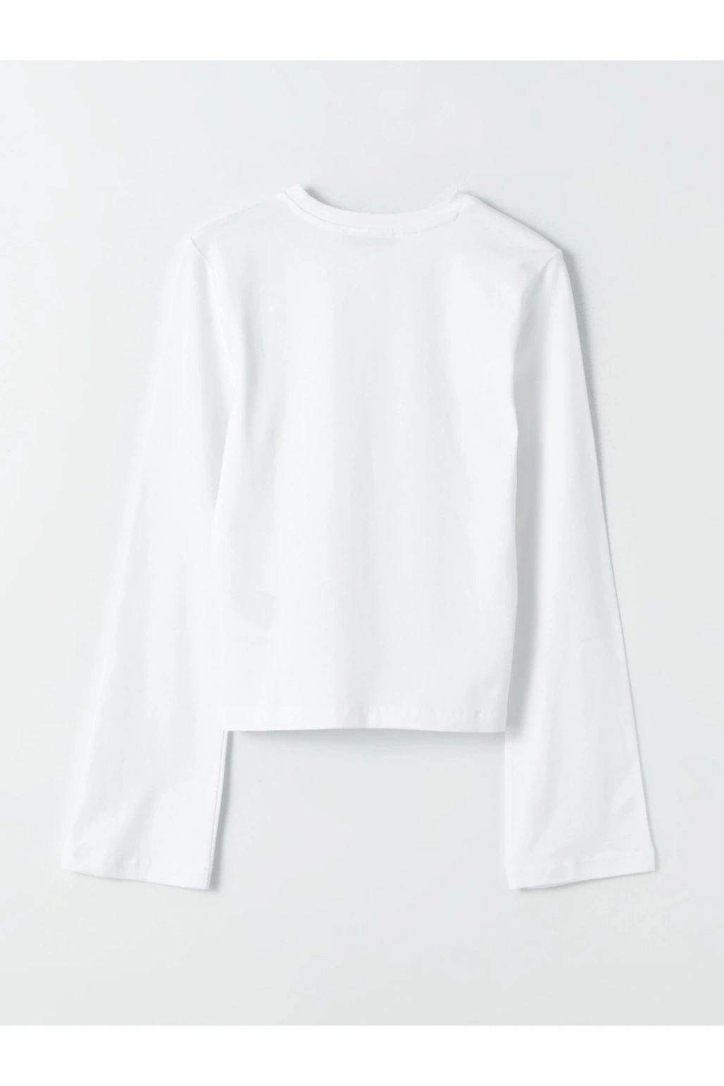 Bisiklet Yaka Düz Uzun Kollu Kadın Tişört