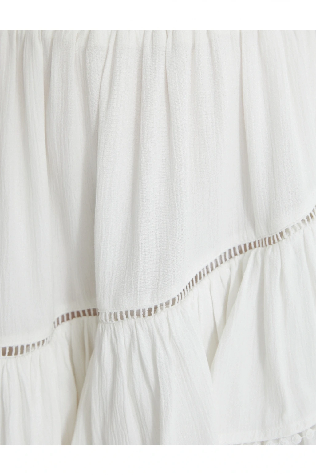 Mini Etek Viskon Beli Lastikli Volanlı