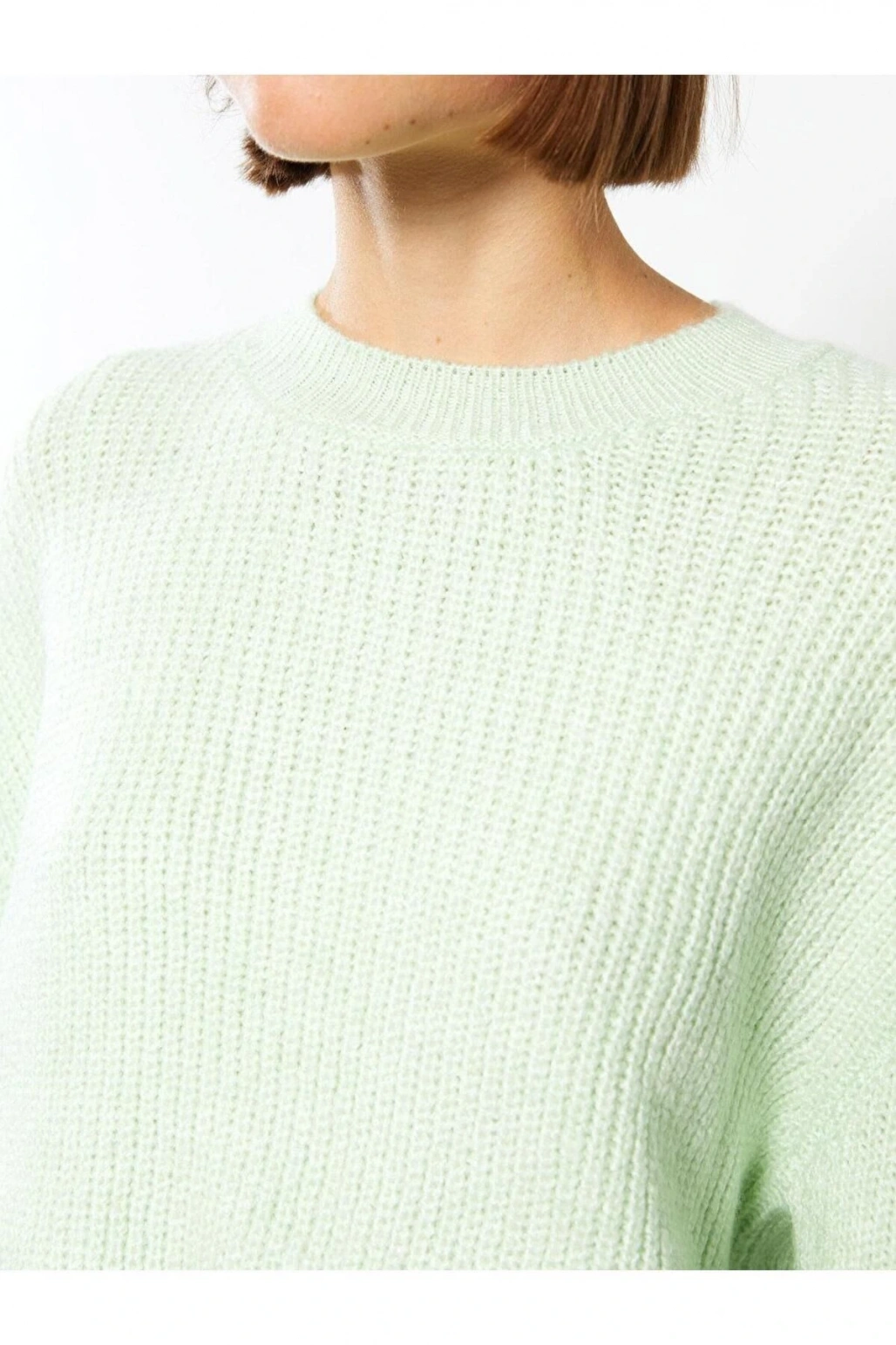 LCW Casual Bisiklet Yaka Düz Uzun Kollu Kadın Triko Kazak