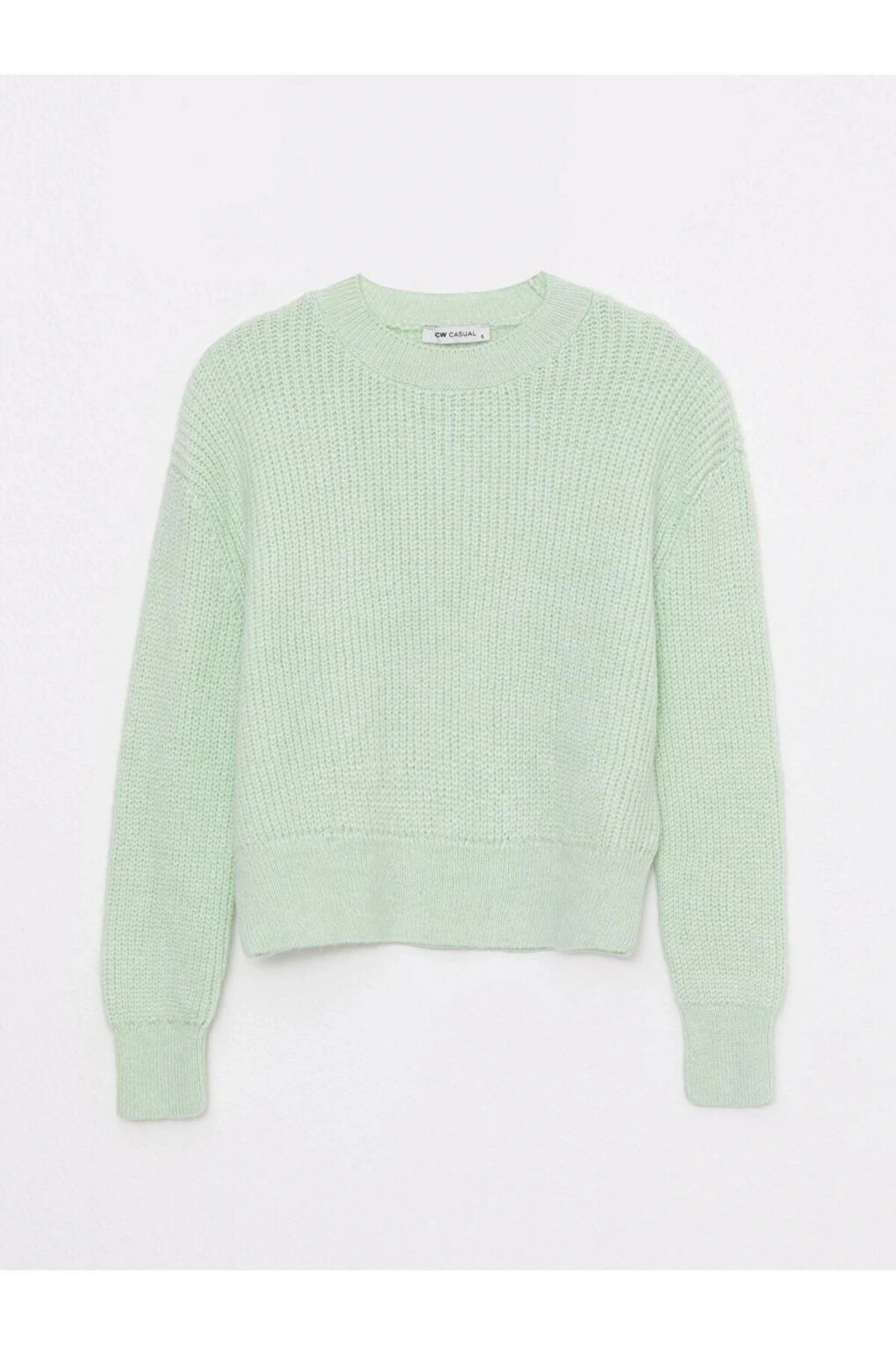 LCW Casual Bisiklet Yaka Düz Uzun Kollu Kadın Triko Kazak