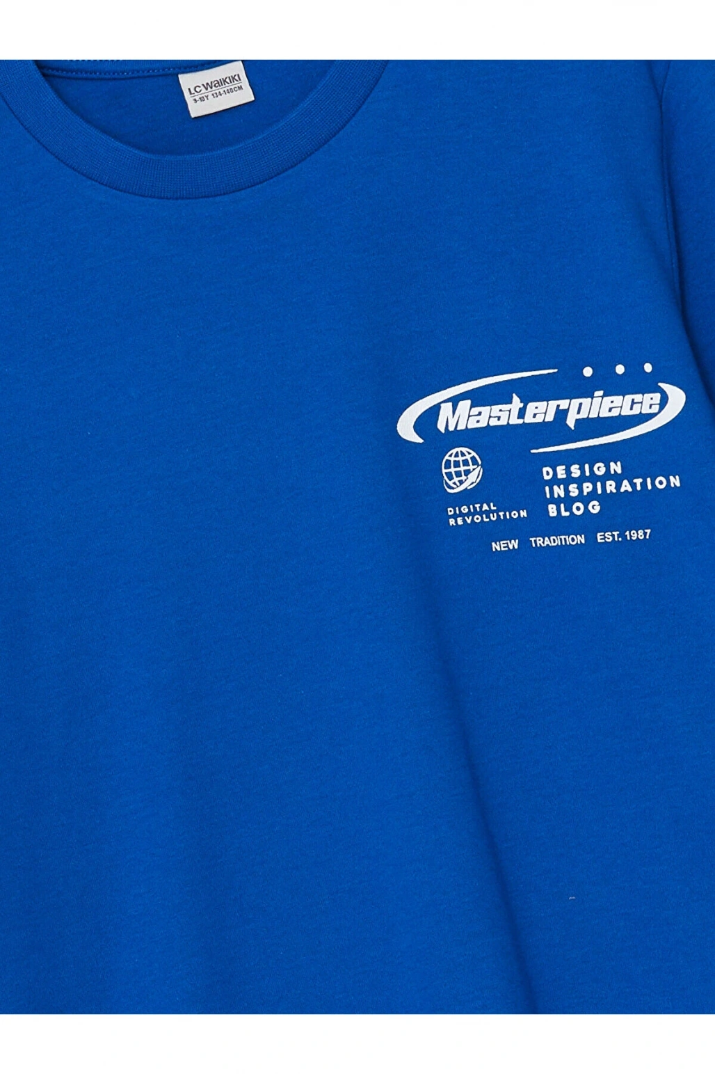 Bisiklet Yaka Baskılı Uzun Kollu Erkek Çocuk Tişört