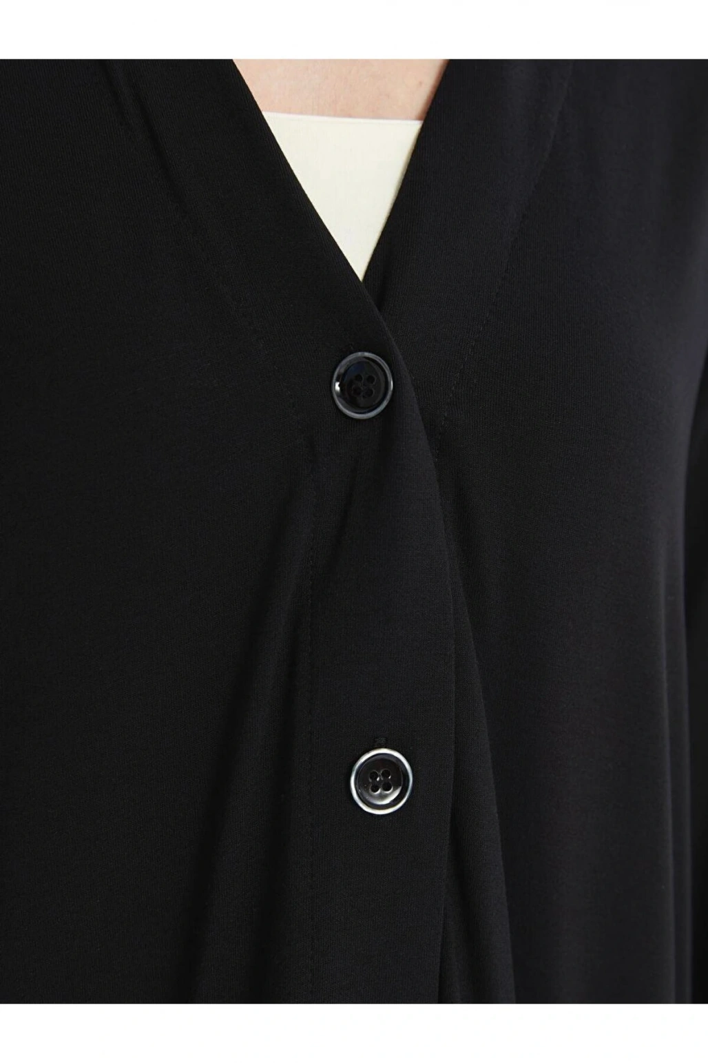 V Yaka Düz Uzun Kollu Kadın Hırka (S4)