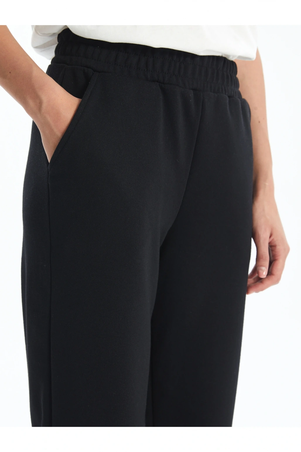 Kadın Beli Lastikli Düz Jogger Eşofman Altı