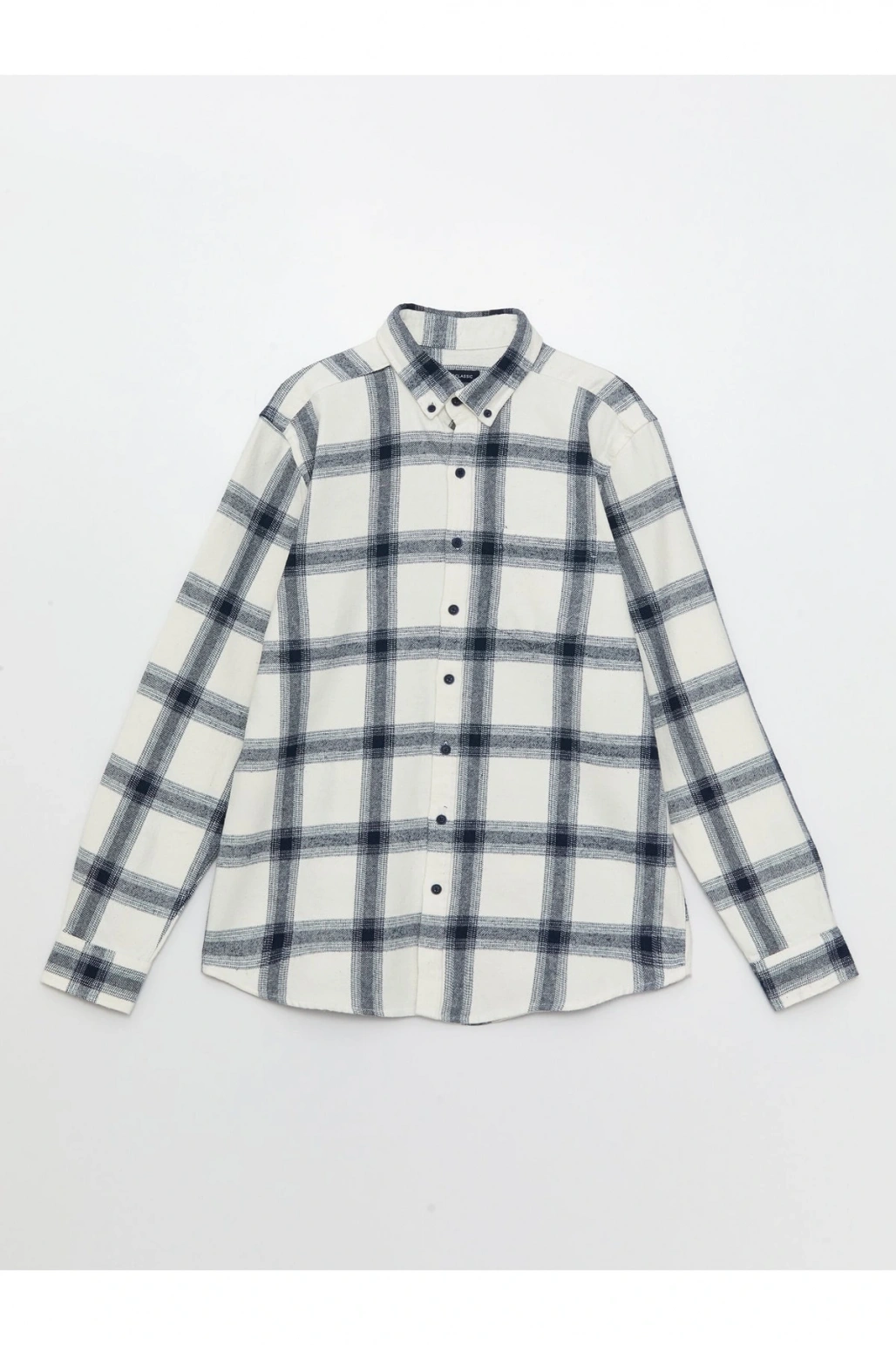 Regular Fit Uzun Kollu Ekose Gabardin Erkek Gömlek