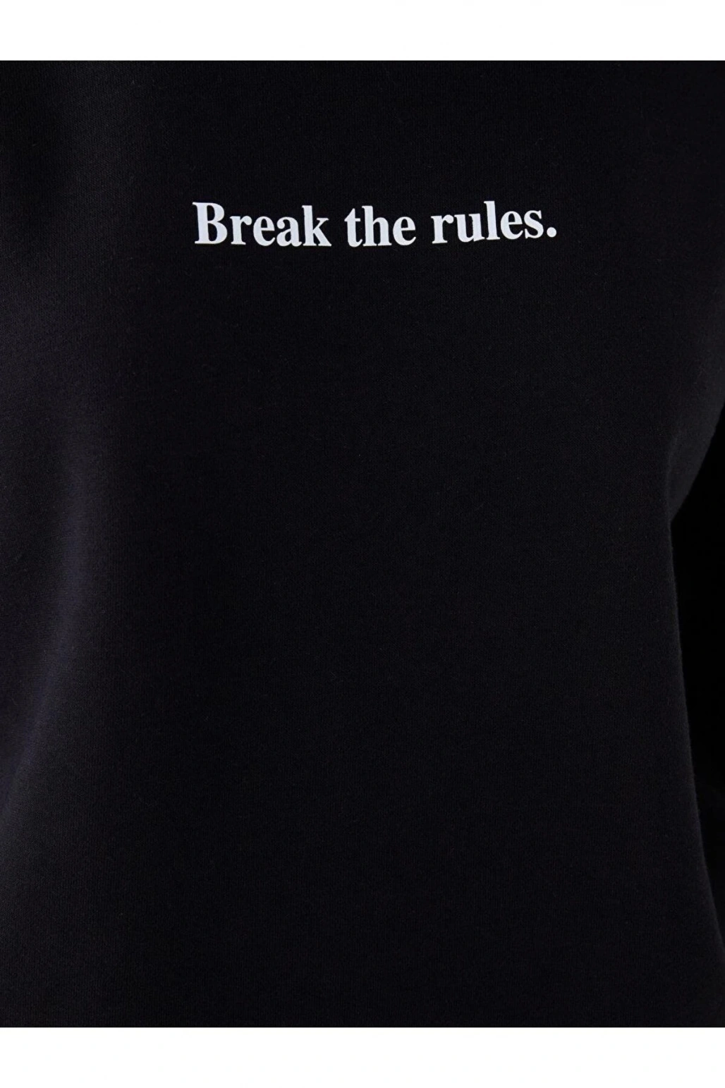 LCW Vision Bisiklet Yaka Baskılı Uzun Kollu Oversize Kadın Sweatshirt