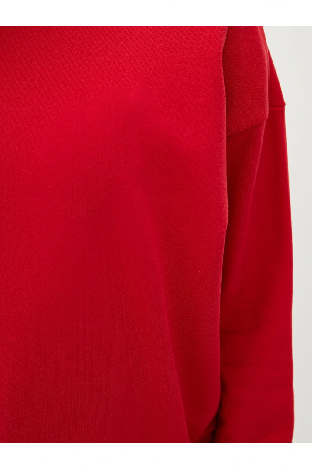 Bisiklet Yaka Düz Uzun Kollu Kadın Sweatshirt