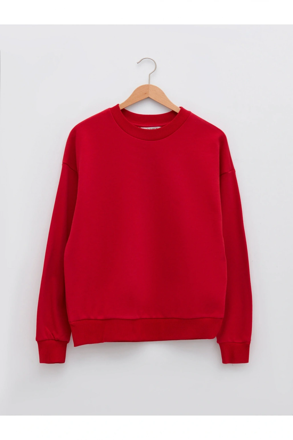 Bisiklet Yaka Düz Uzun Kollu Kadın Sweatshirt