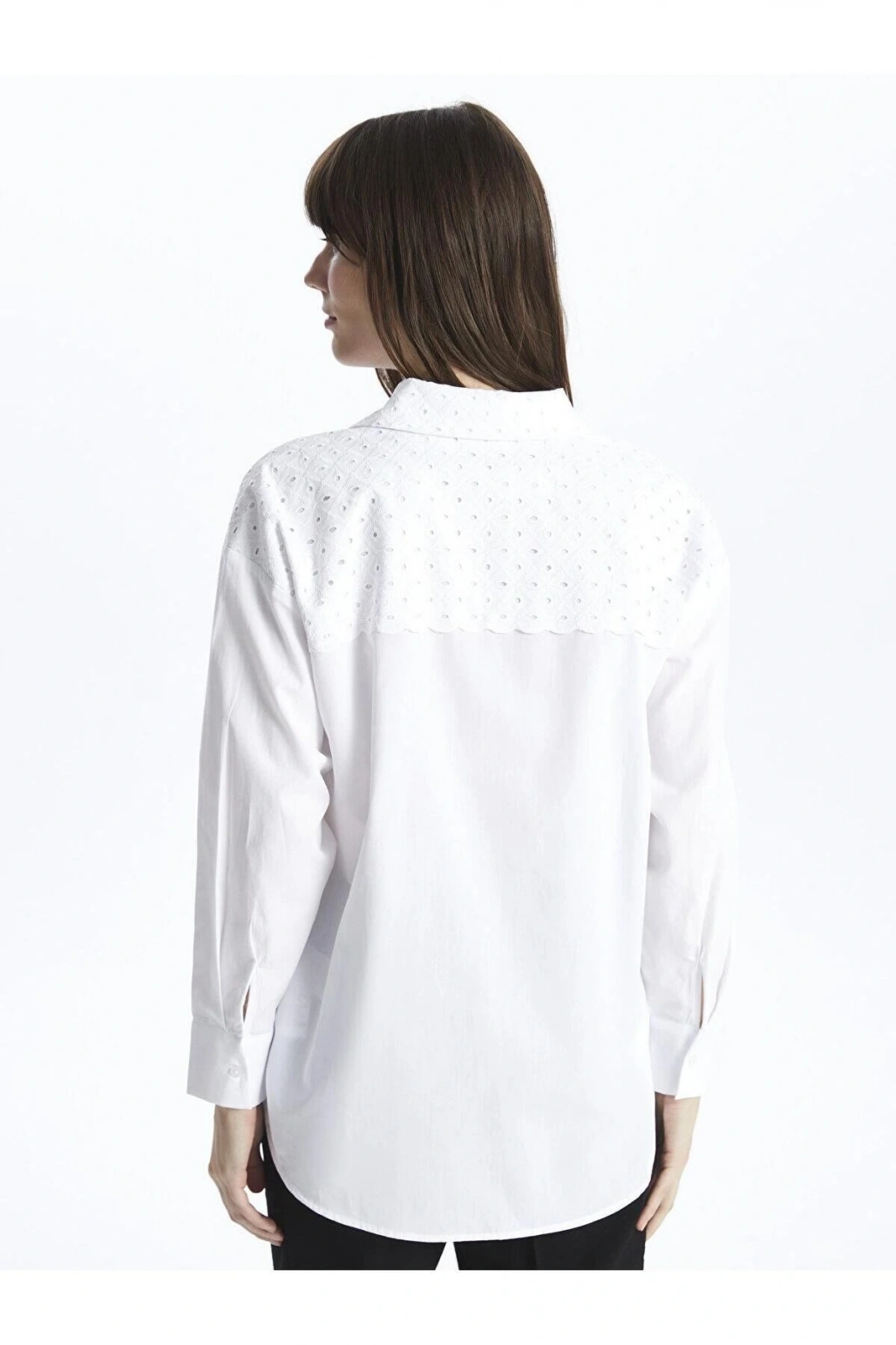 LCW Modest Kendinden Desenli Uzun Kollu Oversize Kadın Gömlek Tunik