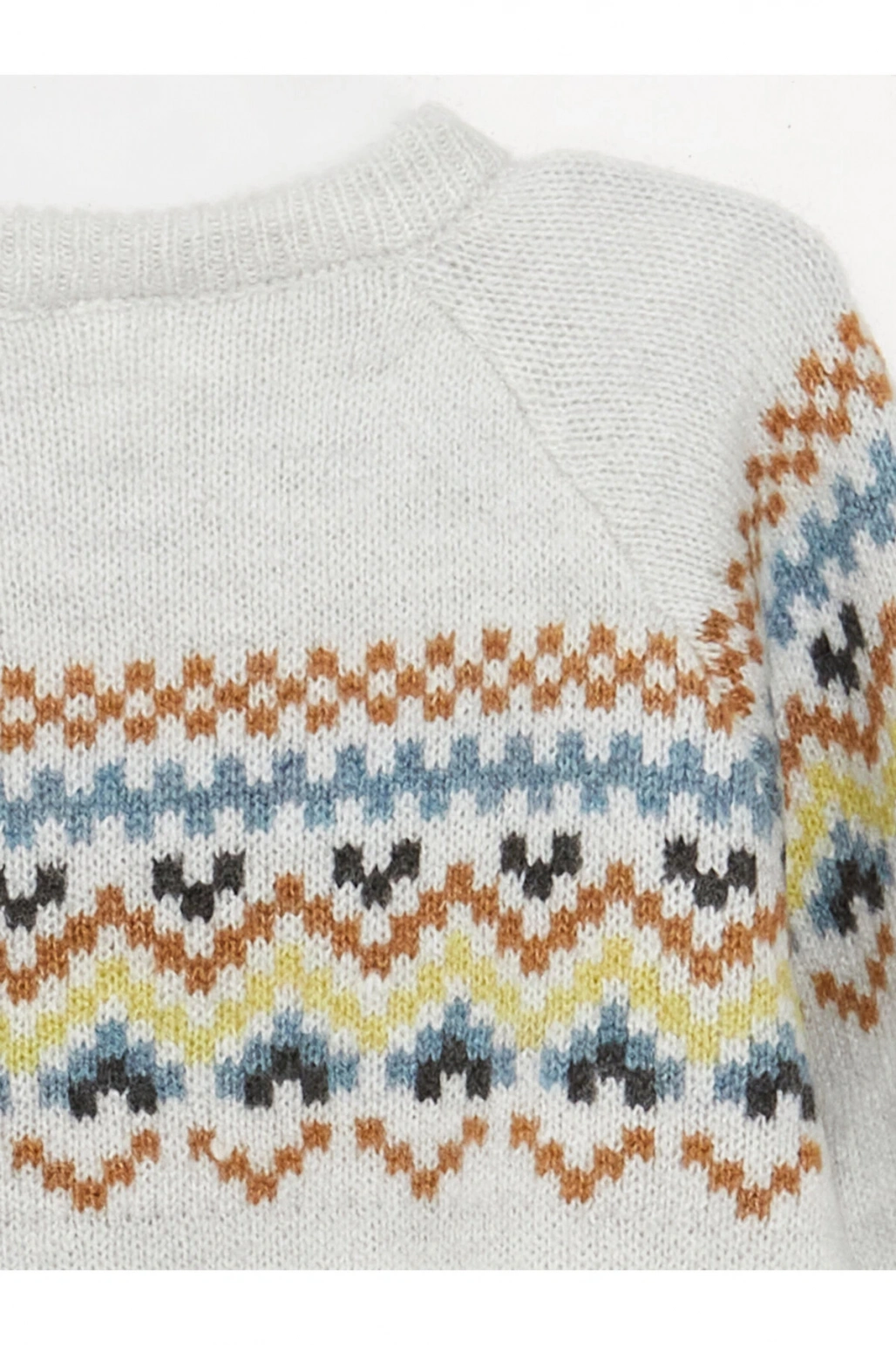 Bisiklet Yaka Uzun Kollu Desenli Erkek Bebek Triko Kazak