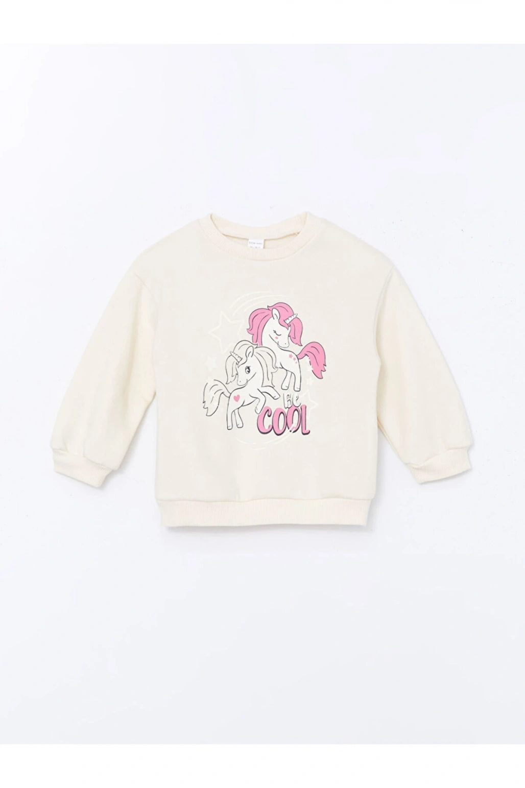 LCW Bisiklet Yaka Uzun Kollu Baskılı Kız Bebek Sweatshirt
