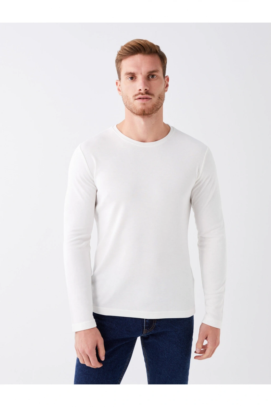 Bisiklet Yaka Uzun Kollu Erkek Tişört