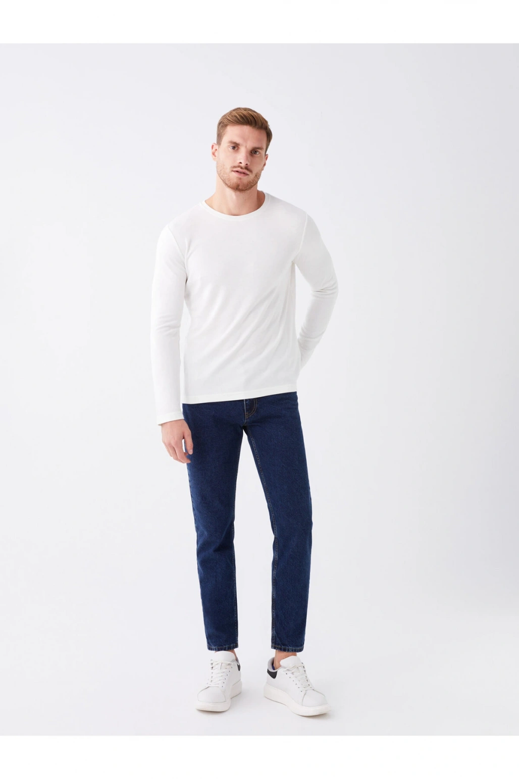 Bisiklet Yaka Uzun Kollu Erkek Tişört