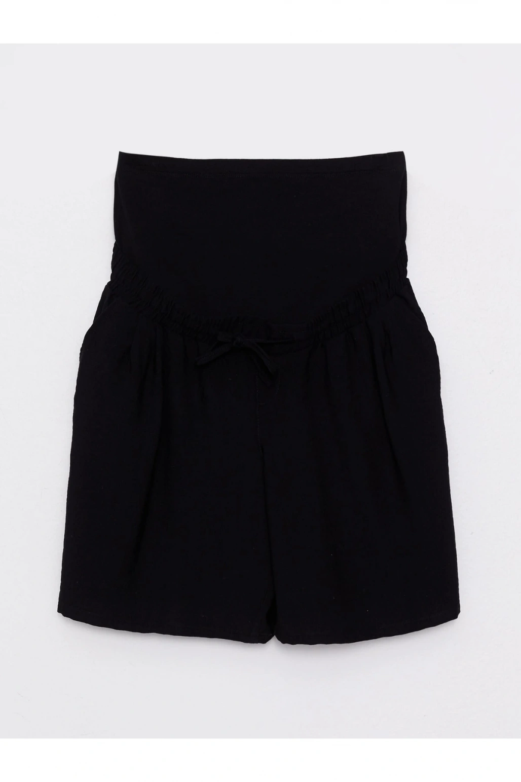 Beli Lastikli Karın Panelli Düz Hamile Şort